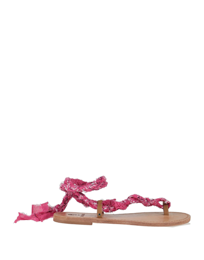 Mia Bag Toe Strap Sandals In Fuchsia