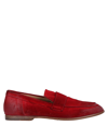 MOMA MOMA WOMAN LOAFERS RED SIZE 8 SOFT LEATHER