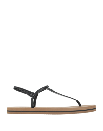 Brunello Cucinelli Toe Strap Sandals In Black