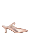 Tiffi Woman Mules & Clogs Rose Gold Size 8 Soft Leather