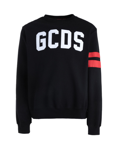 Gcds Man Sweatshirt Black Size Xxl Recycled Cotton