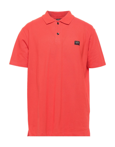 Paul & Shark Polo Shirts In Rust