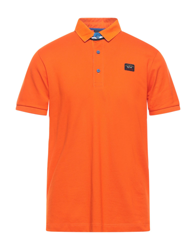 Paul & Shark Polo Shirts In Orange