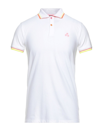 Peuterey Stripe-trim Embroidered Polo Shirt In White