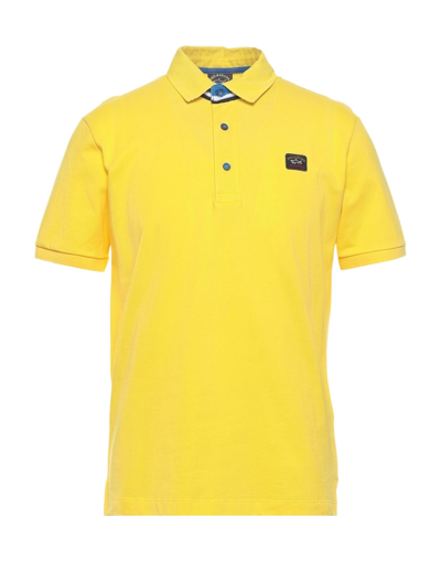 Paul & Shark Polo Shirts In Yellow