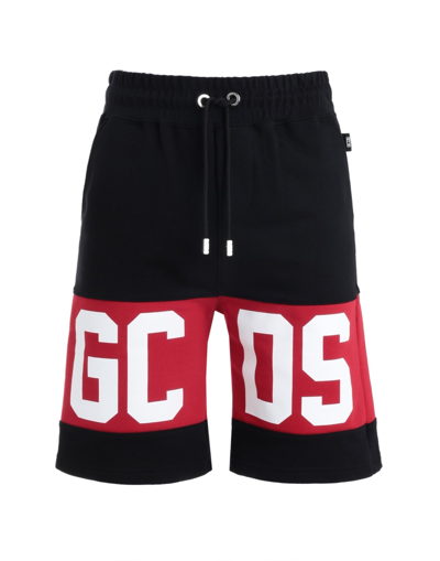 GCDS GCDS MAN SHORTS & BERMUDA SHORTS BLACK SIZE L COTTON