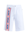 Gcds Cute Tape Logo Drawstring Shorts In White