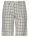 Barbati Man Shorts & Bermuda Shorts Dark Brown Size 36 Linen, Cotton In Grey