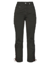High Woman Pants Dark Green Size 10 Cotton, Elastane