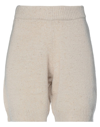 Vicolo Woman Shorts & Bermuda Shorts Beige Size Onesize Wool, Polyamide, Elastane In Beige