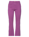 MANILA GRACE MANILA GRACE WOMAN DENIM PANTS MAUVE SIZE 27 COTTON, ELASTANE