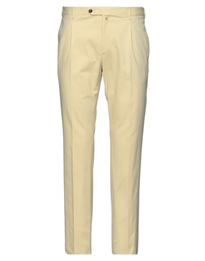 Pt Torino Man Pants Light Yellow Size 38 Cotton, Elastane