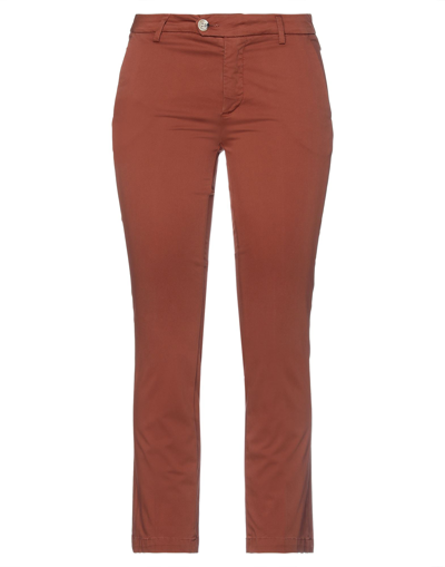 Bonheur Woman Pants Rust Size 27 Cotton, Elastane In Red