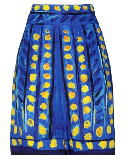 Moschino Woman Shorts & Bermuda Shorts Bright Blue Size 6 Viscose