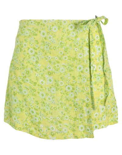 Faithfull The Brand Eridani Skort Woman Shorts & Bermuda Shorts Acid Green Size 8 Linen