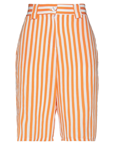 Kaos Woman Shorts & Bermuda Shorts Orange Size 4 Viscose, Polyamide