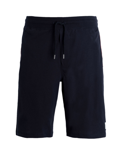Paul Smith Logo-patch Jersey Shorts In Blue