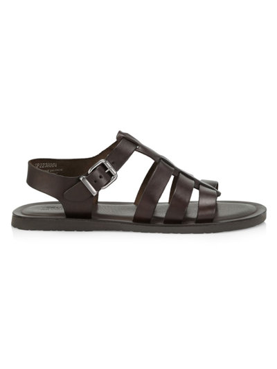 Saks Fifth Avenue Collection Strapped Leather Sandals In Cocoa