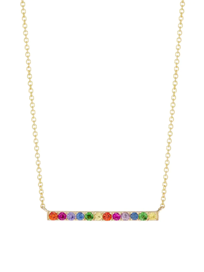 Saks Fifth Avenue Women's 14k Yellow Gold & Multi Gemstones Bar Necklace
