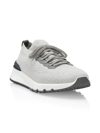 Brunello Cucinelli Men's Cotton Knit Sneakers In Light Grey