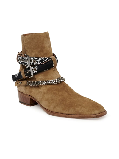 Amiri Bandana Boot Ankle Boots In Leather Color Suede In Tan