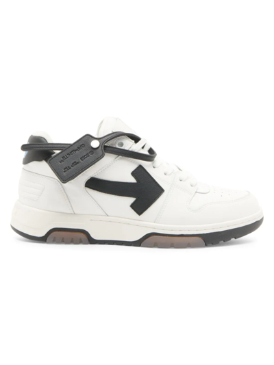 Off-white Out Of Office Calf Leather White Black In White - Black