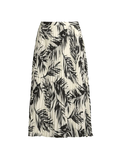 Toccin Pleated Midi Skirt In Jet Vanilla Palm