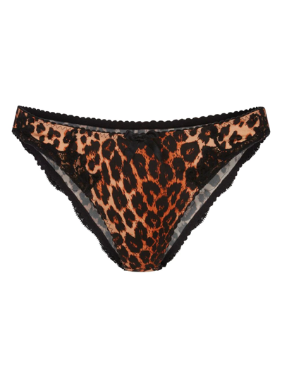 Agent Provocateur Molly Printed Briefs In Leopard Black
