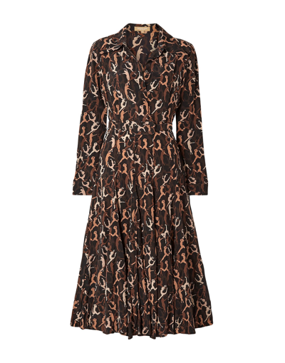 Michael Kors Midi Dresses In Brown