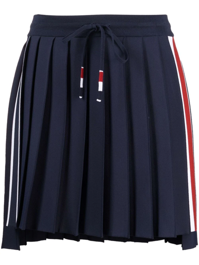 Thom Browne Rwb Pleated Mini Skirt In Blue