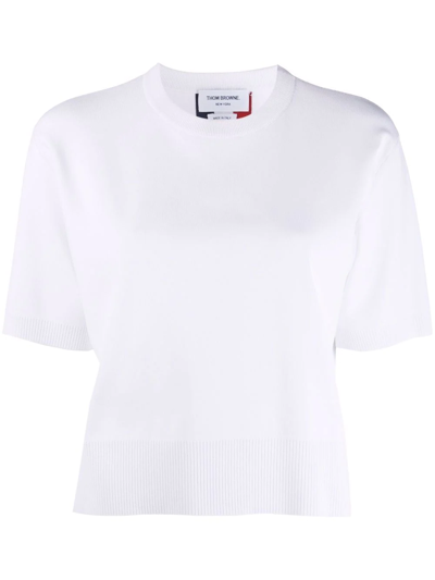 Thom Browne Rwb Intarsia-knit Top In White