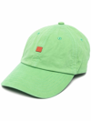 Acne Studios Womens Green Cunov Logo-embroidered Cotton Baseball Cap In Green