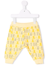 Moschino Teddy Bear Motif Tracksuit Bottoms In Yellow