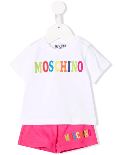 Moschino Babies' Logo-print Two-piece Set In White