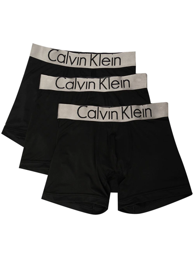 Calvin Klein Underwear Three-pack Boxer Briefs In Black