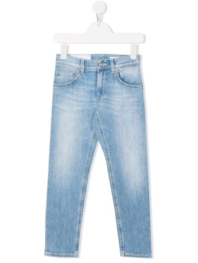 Dondup Straight-leg Cotton-blend Jeans In Blue