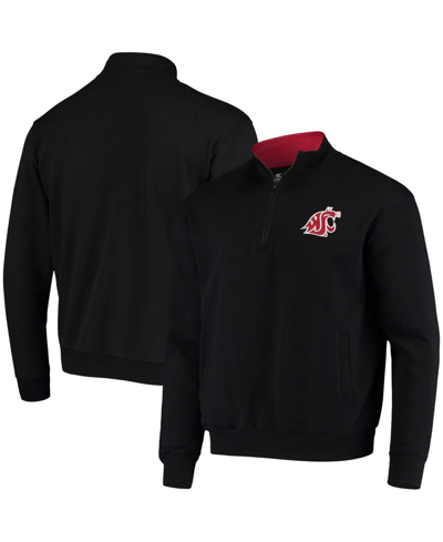 COLOSSEUM MEN'S BLACK WASHINGTON STATE COUGARS TORTUGAS LOGO QUARTER-ZIP JACKET