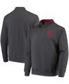 COLOSSEUM MEN'S CHARCOAL INDIANA HOOSIERS TORTUGAS LOGO QUARTER-ZIP PULLOVER JACKET