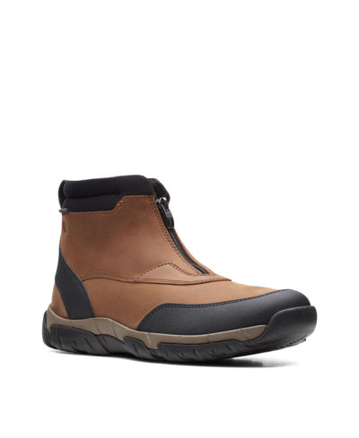 Clarks Men's Collection Grove Zip Ii Boots In Dark Tan Leather