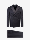 Tagliatore Fitted Double-breasted Suit In Blue