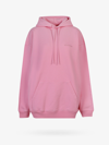 Balenciaga Wide Fit Embroidered Logo Cotton Hoodie In Pink