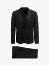 Dolce & Gabbana Three Pieces Wool Tuxedo With Satin Profiles - Atterley In Black