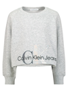 Calvin Klein Grey Sweatshirt For Girl With Logos In Grey