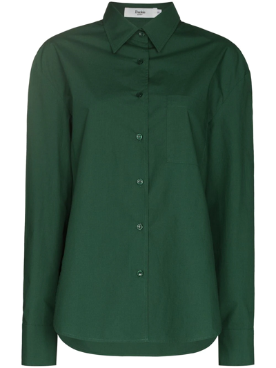 The Frankie Shop ‘lui' Patch Pocket Organic Cotton Shirt In Green