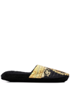 Versace Large I Love Baroque Slippers In Black
