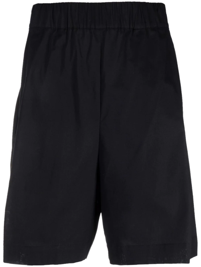 Laneus Embroidered-logo Bermuda Shorts In Black