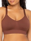 Curvy Couture Smooth Seamless Comfort Wire-free Bra In Chocolate