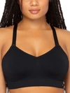 Curvy Couture Smooth Seamless Comfort Wire-free Bra In Black Hue
