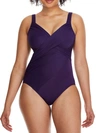 Miraclesuit Rock Solid Revele Twist-front Allover Slimming Underwire One-piece Swimsuit Women's Swimsuit In Sangria