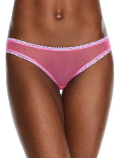 On Gossamer Gossamer Mesh Hip Bikini In Azalea Pink